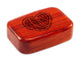 Top View of a 3" Med Wide Padauk with laser engraved image of Heart Leaves