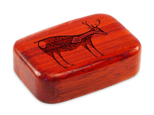 Top View of a 3" Med Wide Padauk with laser engraved image of Heartline Deer