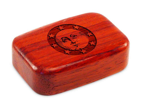 Top View of a 3" Med Wide Padauk with laser engraved image of Starry Moon