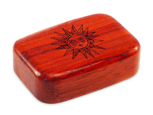 Top View of a 3" Med Wide Padauk with laser engraved image of Sunshine