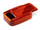 Opened View of a 3" Med Wide Padauk with laser engraved image of Yin Yang Wolves