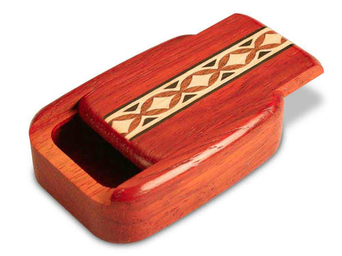 Top View of a 3" Med Wide Padauk with inlay pattern of Oval Diamond Inlay of a 3" Med Wide Padauk - Oval Diamond Inlay