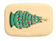 Top View of a 3" Med Wide Aspen with color printed image of Ceramic Xmas Tree