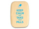Top View of a 3" Med Wide Aspen with color printed image of Keep Calm II