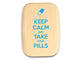Top View of a 3" Med Wide Aspen with color printed image of Keep Calm II