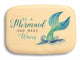 Top View of a 3" Med Wide Aspen with color printed image of Mermaid Waves