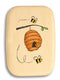 Top View of a 3" Med Wide Aspen with color printed image of Cartoon Bees and Hive