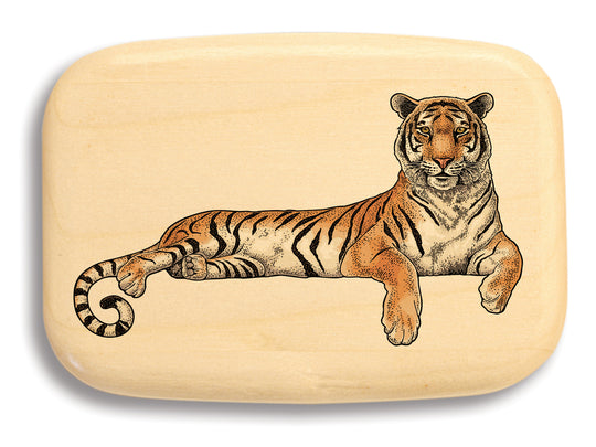 Top View of a 3" Med Wide Aspen with color printed image of Tiger