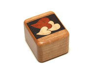 2" Tall Wide Cherry - Heart Marquetry Dark