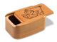 Opened View of a 3" Tall Wide Cherry with laser engraved image of Cupid