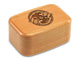 Top View of a 3" Tall Wide Cherry with laser engraved image of Geckos