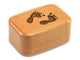 Top View of a 3" Tall Wide Cherry with laser engraved image of Footprints
