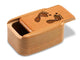 Opened View of a 3" Tall Wide Cherry with laser engraved image of Footprints