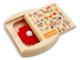 Open View of a Treasure Box with color printed image of Doodle Garden w/ Flower Magnet