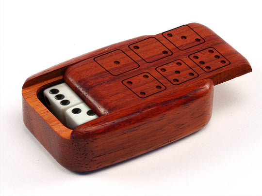 Closed View of a Treasure Box with laser engraved image of Included Large Dice