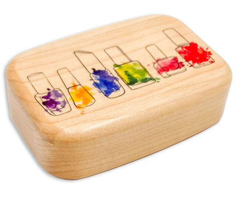 Open View of a Treasure Box with color printed image of Manicure Box w/ Emery Board