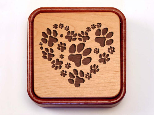 Top View of a Terra Inside Engraved Flip-Top with laser engraved image of Dog Print I Love You