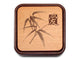 Top View of a Terra Photo Flip-Top with laser engraved image of Love/Bamboo