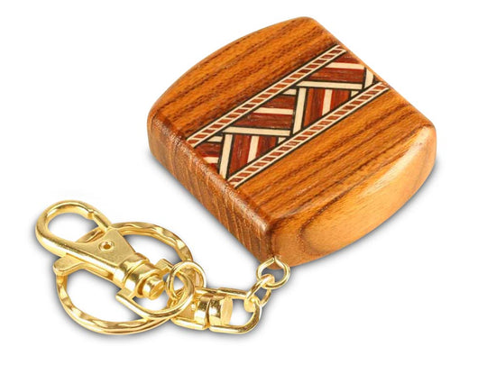 Closed View of a Teak Compass Keychain