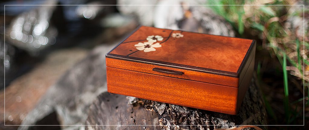Handmade Wooden Jewelry Box With Lid / Custom Woodworking Gifts and Decor /  Unique Wooden Jewelry Box 