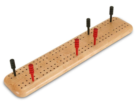 Top View of a Birds-eye Maple Travel Cribbage Board