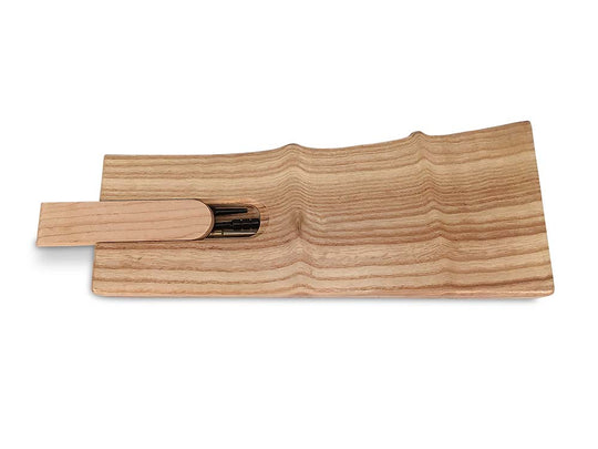 Backside View of a Ash Live Edge Cribbage Board