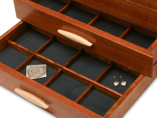 Sections View of a Cascade II Jewelry Box –2 Drawer Sapphire