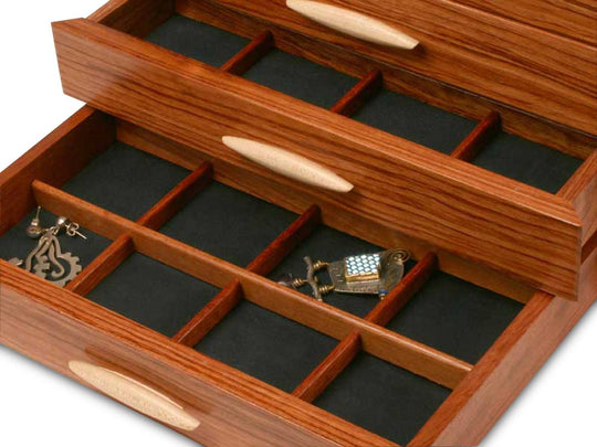 Sections View of a Cascade II Jewelry Box –3 Drawer Sapphire