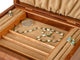 Open View Zoomed in of a Gingko Leaves Jewelry Box –2 Drawer