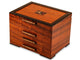 Angled View of a Gingko Leaves Jewelry Box –3 Drawer