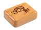 Top View of a 2" Flat Narrow Cherry with laser engraved image of Kokopelli