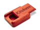 Top View of a 2" Flat Narrow Padauk with laser engraved image of Kindness