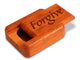 Top View of a 2" Flat Narrow Padauk with laser engraved image of Forgive