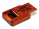 Opened View of a 2" Flat Narrow Padauk with laser engraved image of Primitive Fish