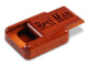 Opened View of a 2" Flat Narrow Padauk with laser engraved image of Best Man