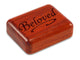Top View of a 2" Flat Narrow Padauk with laser engraved image of Beloved
