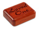 Top View of a 2" Flat Narrow Padauk with laser engraved image of Loved One