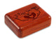 Top View of a 2" Flat Narrow Padauk with laser engraved image of I Love You