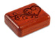 Top View of a 2" Flat Narrow Padauk with laser engraved image of Art Heart