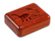 Top View of a 2" Flat Narrow Padauk with laser engraved image of Dinosaurs