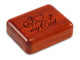Top View of a 2" Flat Narrow Padauk with laser engraved image of I Heart My Cat