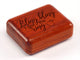 Top View of a 2" Flat Narrow Padauk with laser engraved image of Bling Bling I Got the Ring