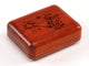 Top View of a 2" Flat Narrow Padauk with laser engraved image of Rose Wedding Bouquet with Leaves