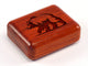 Top View of a 2" Flat Narrow Padauk with laser engraved image of Stylized Bear