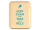 Top View of a 2" Flat Narrow Aspen with color printed image of Keep Calm