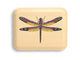 Top View of a 2" Flat Narrow Aspen with color printed image of Double Eye Dragonfly