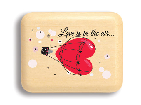 Top View of a 2" Flat Narrow Aspen with color printed image of Love is in the Air