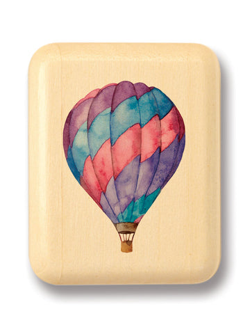 Top View of a 2" Flat Narrow Aspen with color printed image of Hot Air Balloon
