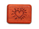 Opened View of a 2" Flat Narrow Padauk with laser engraved image of I Love You!