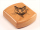 Top View of a 2" Flat Wide Cherry with laser engraved image of House Cat